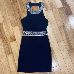 B. Darlin Two Piece Navy Bejeweled Dress